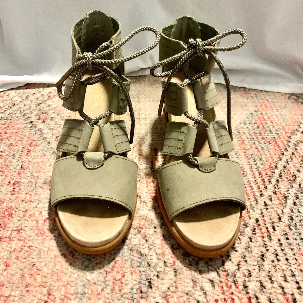 Sorel - Women's Joanie II Lace - Nubuck Sandals, Size:9 B(M) US, Color: Sage